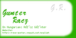 gunter racz business card